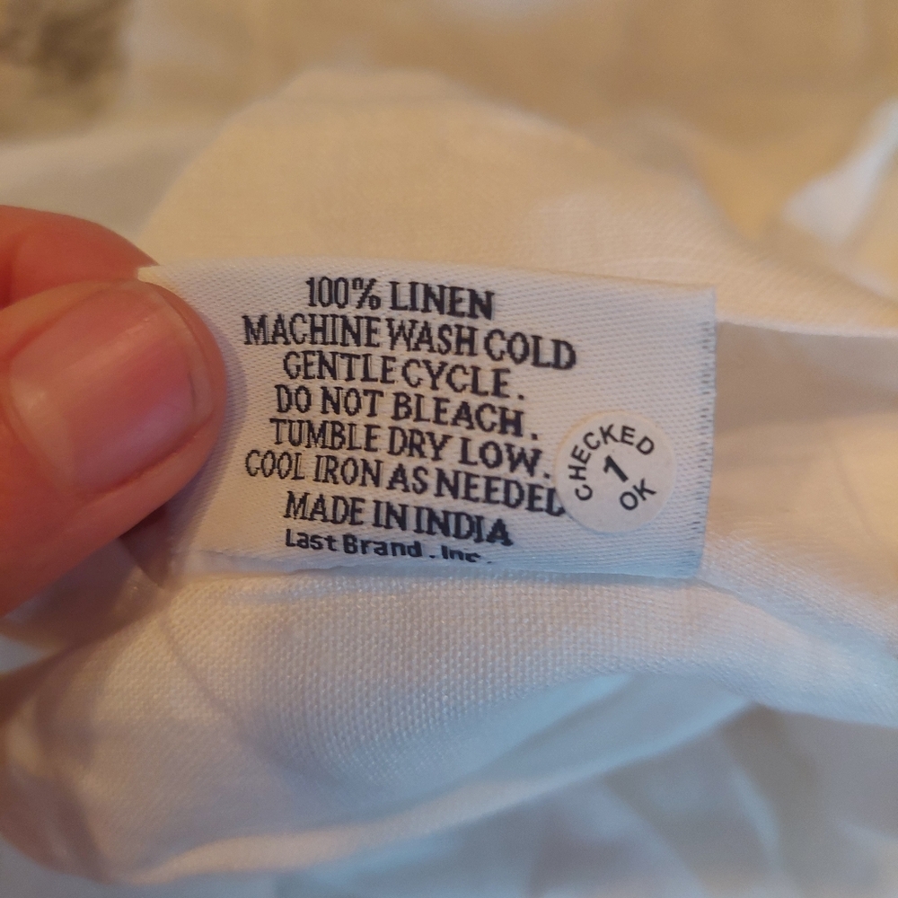 Quince Linen White Flange Standard Shams! Set Of 2 (N34) - Picture 10 of 11